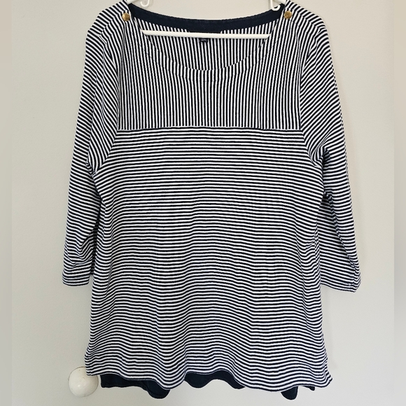 Tommy Hilfiger Tops - Tommy Hilfiger Navy and White Striped Blouse Women's Sz XL
